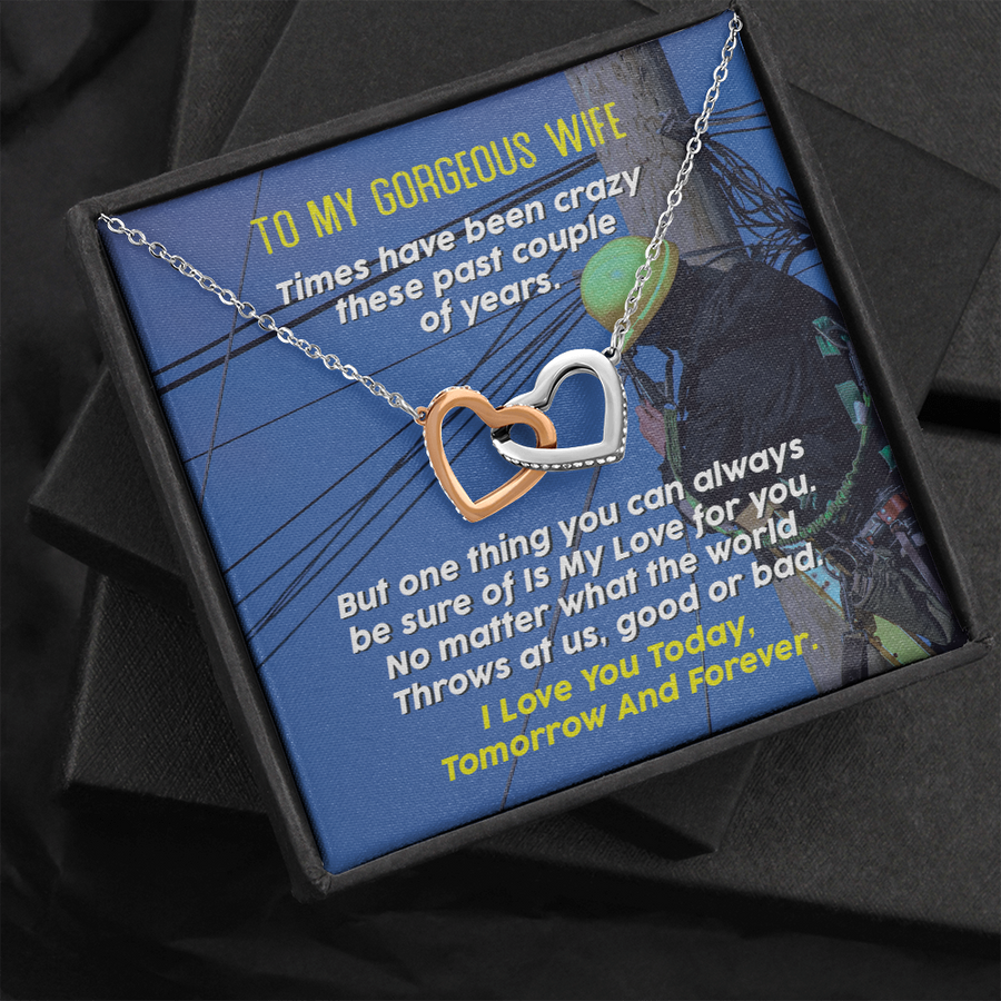 Lineman's Wife - Interlocking Hearts Necklace