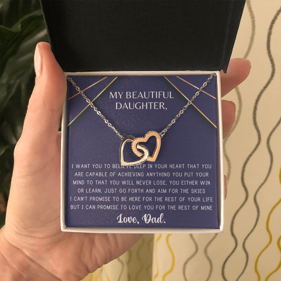 My beautiful daughter from Dad- I can promise to love you for the rest of mine Necklace