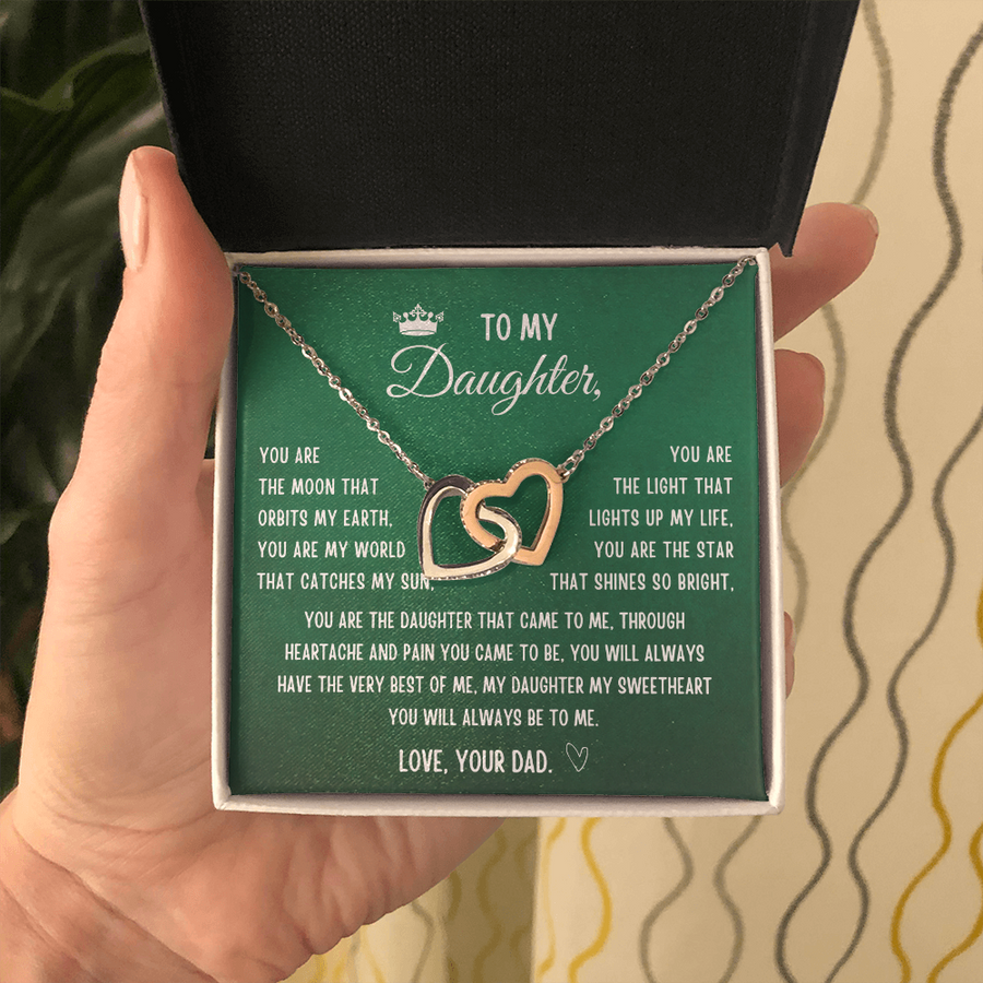 Gift for Daughter from Dad- My Daughter My Sweetheart You Will Always Be to me Necklace