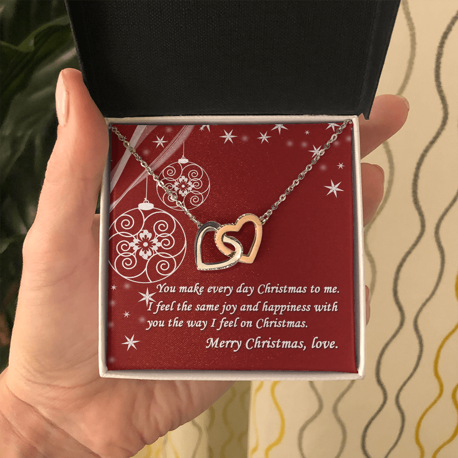 Merry Christmas gift interlocked Cubic Zirconia stones Pendant for love Necklace