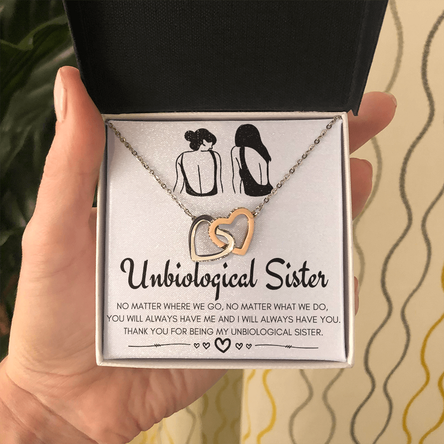 Unbiological Sister ?? - Interlocking Heart Necklace