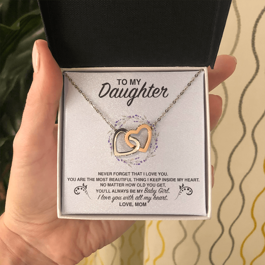 (DM001) Interlocking Hearts Necklace // Gift For Daughter