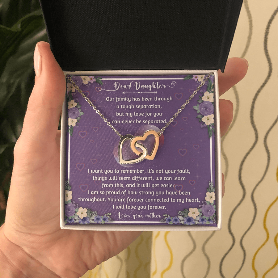 Forever Connected Hearts Necklace To My Daughter - A Never Separated Love - From Mother