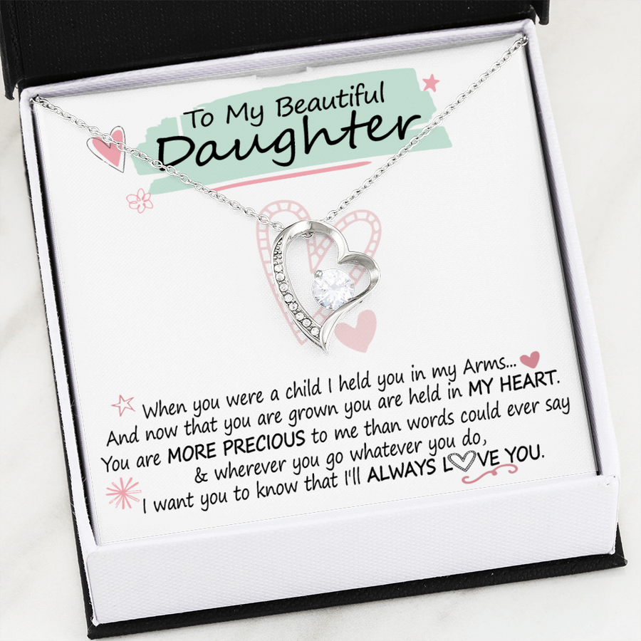 "A Gift For Daughter" Forever Love Necklace - More Precious To Me