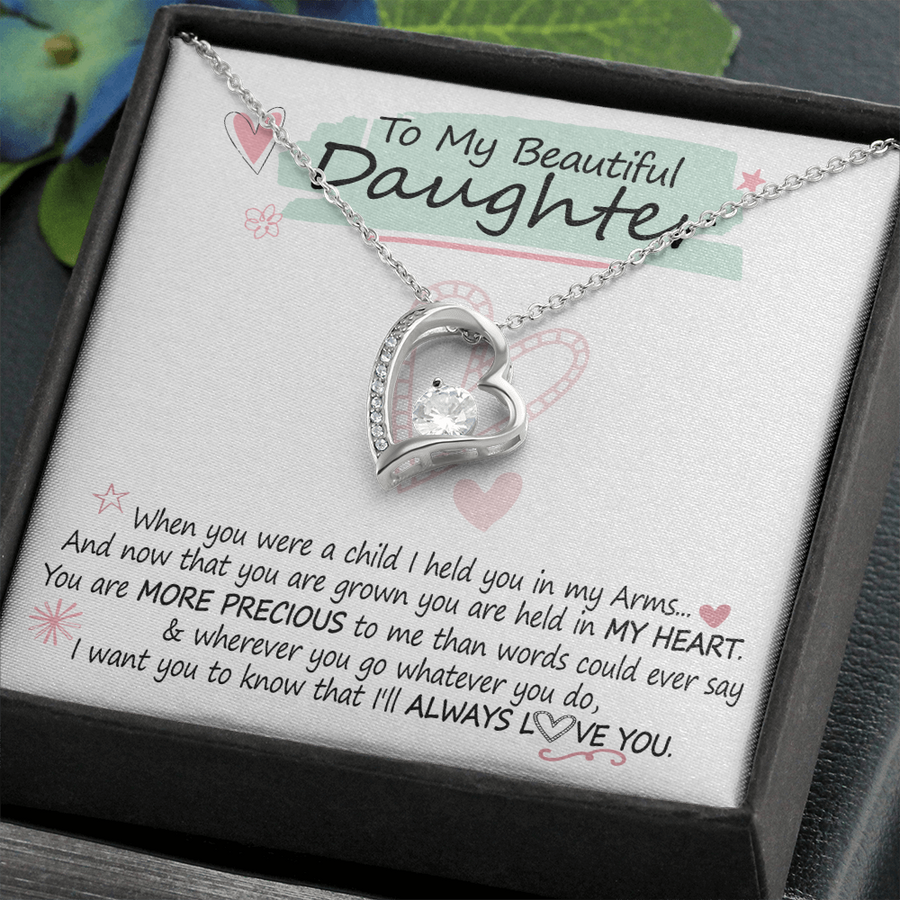 "A Gift For Daughter" Forever Love Necklace - More Precious To Me