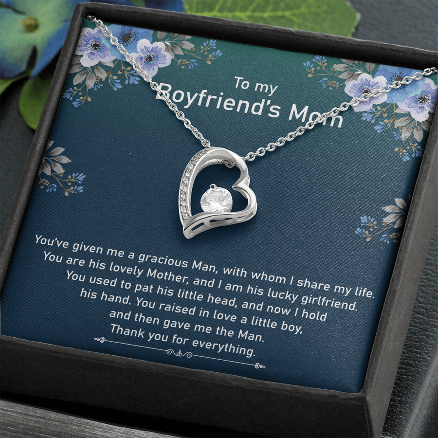 To My Boyfriend's Mom Necklace | Mother In Law Jewelry Gift For Christmas, Birthday & Mother's Day, Message Card To Boyfriend Mother - Red, Heart Necklace Gift For Boyfriend's Mom, Present Mother's Day Gift For Boyfriends Mom
