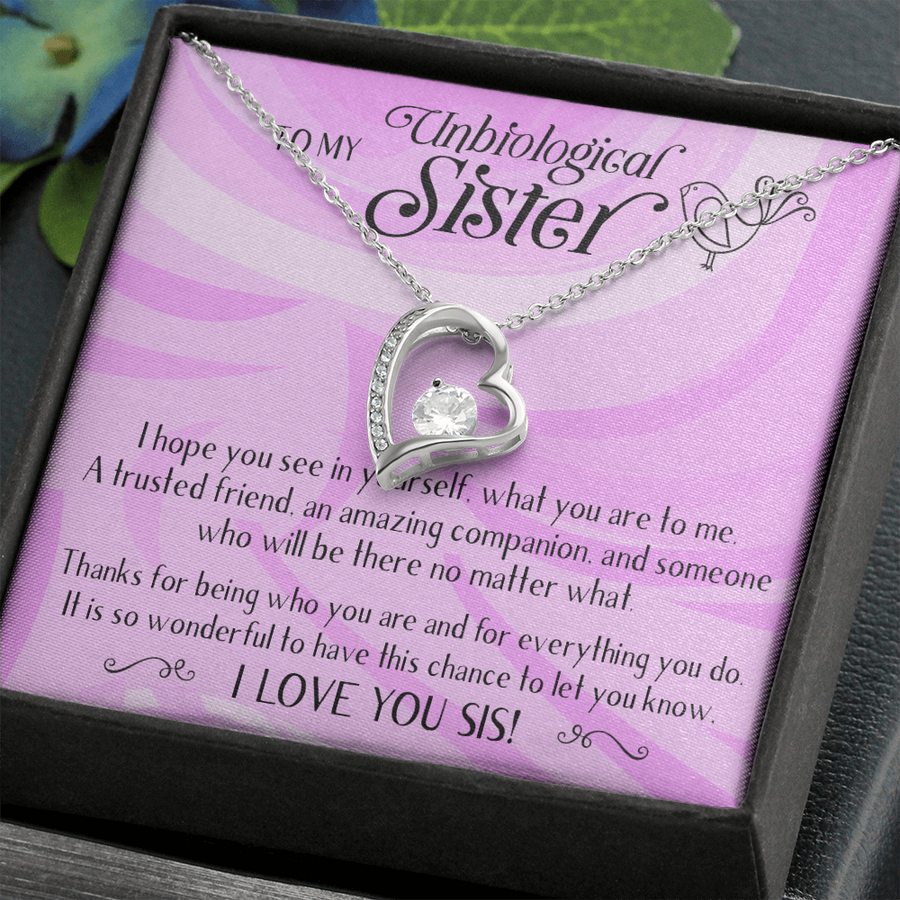 Unbiological Sisters Necklace, Bonus Sister, Soul Sister, Best Friend, Sister In Law, Step Sister, Gifts for Her, Forever Love Necklace