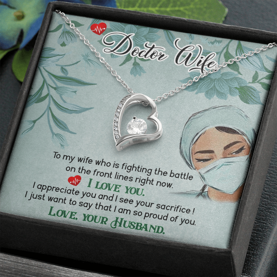 À ma femme médecin, collier Amour éternel, cadeau personnalisé pour femme médecin, de la part de son mari
