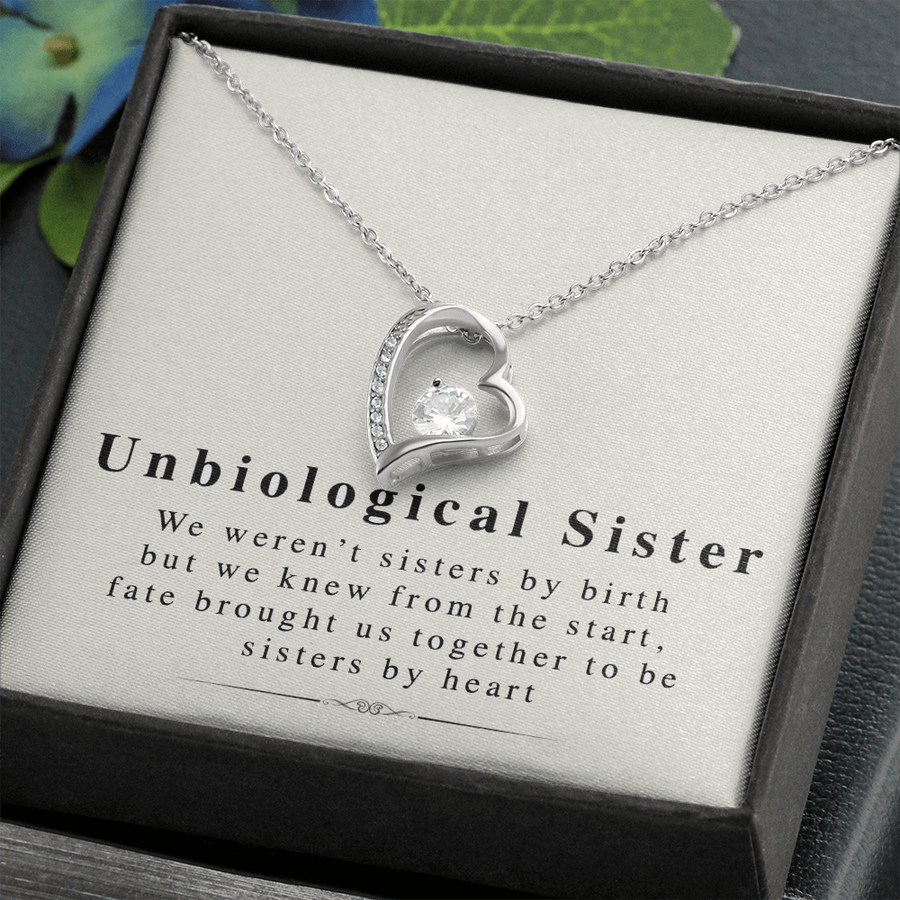 Unbiological Sister - Friendship Hearts Necklace - the Perfect Gift for Bff - Soul Sister Necklace, Unbiological Sister, Soul Sister Gift for Best Friend Gift, Turquoise Necklace Gold Personalized Friend Gift