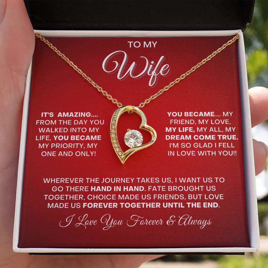 Wife Together Forever Hart Necklace