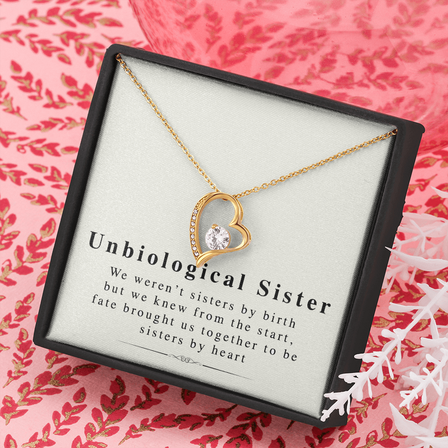 Unbiological Sister - Friendship Hearts Necklace - the Perfect Gift for Bff - Soul Sister Necklace, Unbiological Sister, Soul Sister Gift for Best Friend Gift, Turquoise Necklace Gold Personalized Friend Gift