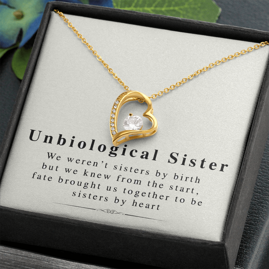 Unbiological Sister - Friendship Hearts Necklace - the Perfect Gift for Bff - Soul Sister Necklace, Unbiological Sister, Soul Sister Gift for Best Friend Gift, Turquoise Necklace Gold Personalized Friend Gift