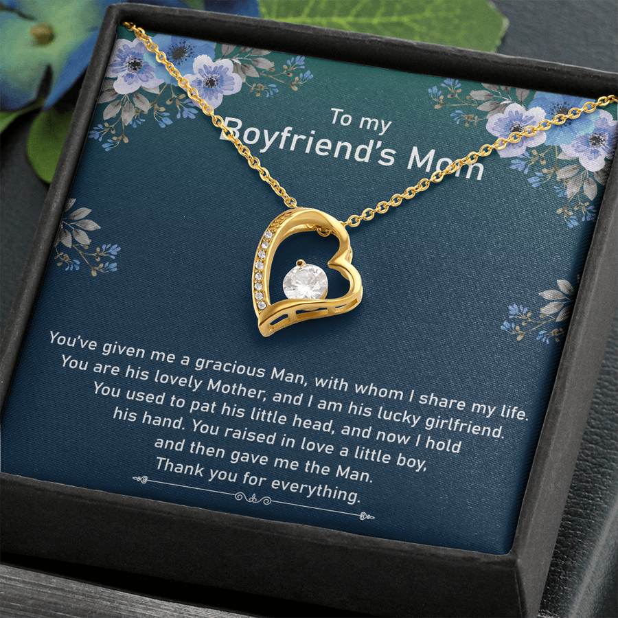 To My Boyfriend's Mom Necklace | Mother In Law Jewelry Gift For Christmas, Birthday & Mother's Day, Message Card To Boyfriend Mother - Red, Heart Necklace Gift For Boyfriend's Mom, Present Mother's Day Gift For Boyfriends Mom