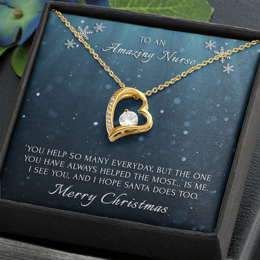 Merry Christmas to an Amazing Nurse 14k Gold Necklace