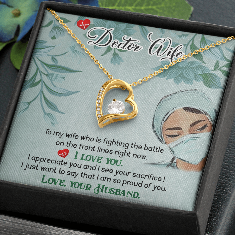 À ma femme médecin, collier Amour éternel, cadeau personnalisé pour femme médecin, de la part de son mari