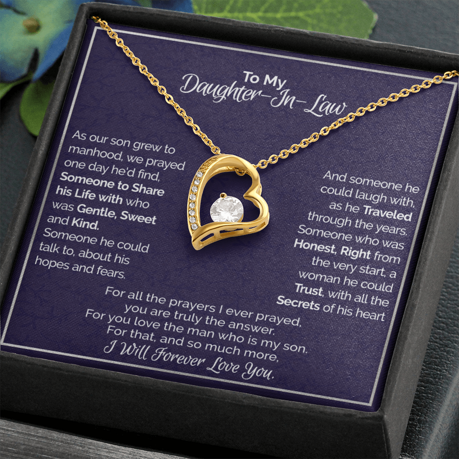 "A Gift For Daughter In Law" Forever Love Necklace - You Are Truly The Answer