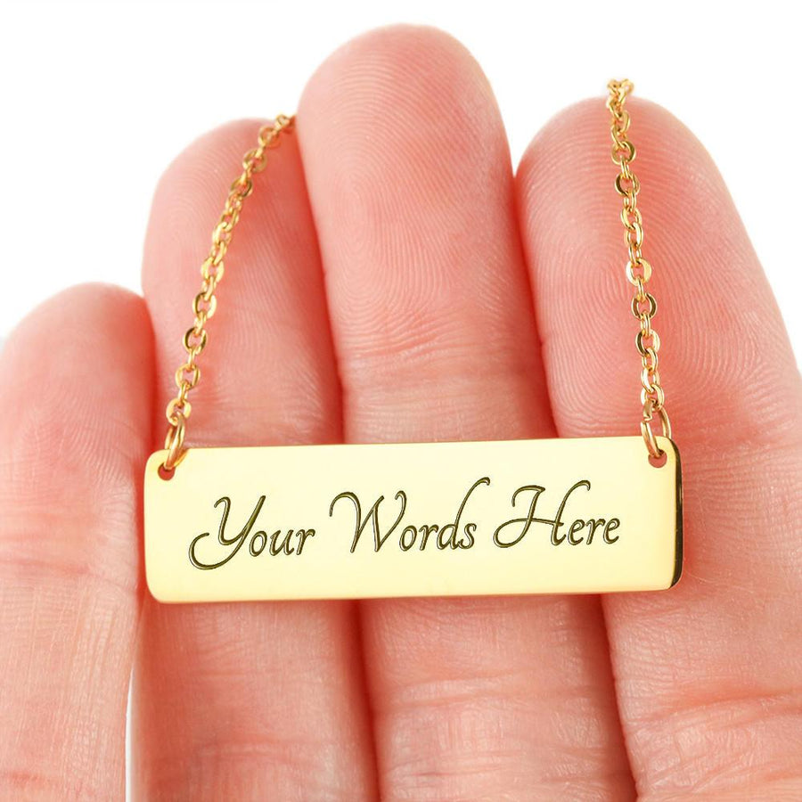 Your Heart and Mine - Personalized Bar Necklace