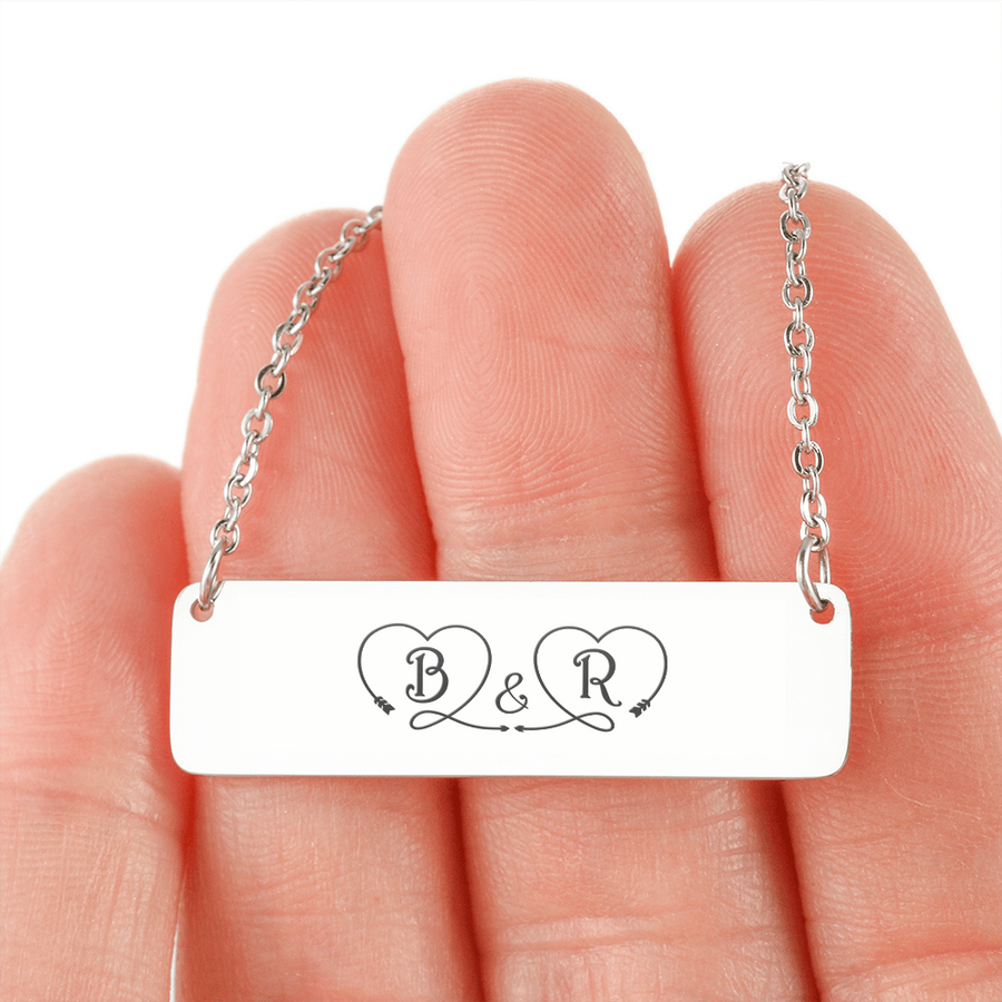 Your Heart and Mine - Personalized Bar Necklace