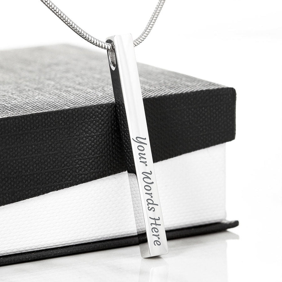 Engraved Bar Necklace, Personalised Bar Necklace, Custom Name Necklace, To My Wife Necklace Gift, Anniversary Gift, Gifts for Her, Birthday Gift, Gift for Wife