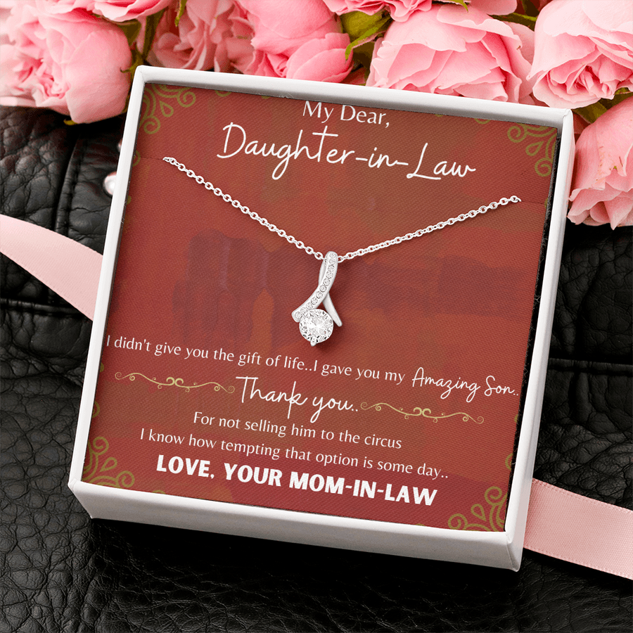 My Dear Daughter-in-law Necklace Love Your Mom-in-law - to My Daughter-in-law, Gift for Daughter-in-law, Daughter-in-law Necklace, to My Future Daughter-in-law, Wedding Gift - Gift for Daughter-in-law, Gift From Mother in Law