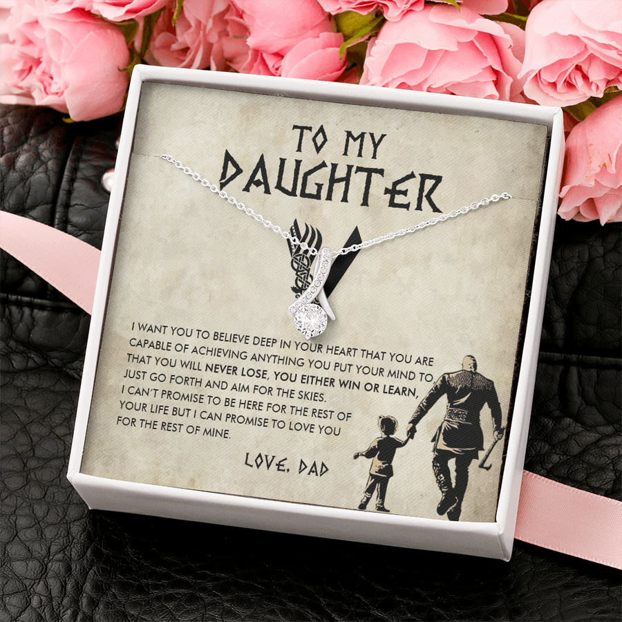 To My Daughter, Gift For Daughter From Dad, Daughter Necklace, Viking Style Heart Necklace, Viking Pendant, Daughter Pendant
