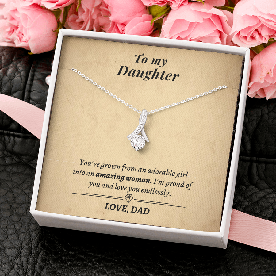 Gift for Daughter form Dad- I'm proud of you and love you endlessly Necklace