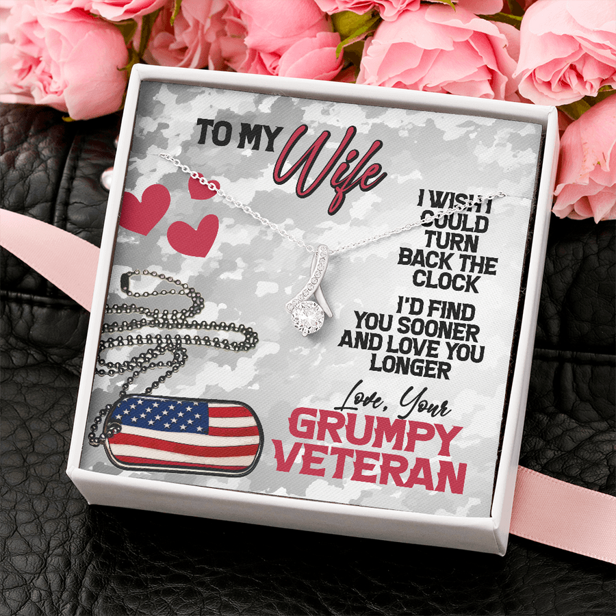 Valentine Gift For Army Wife, To My Army Wife From Husband, Military Wife Necklace, Anniversary Gift, Romantic Gift, Love Knot Necklace