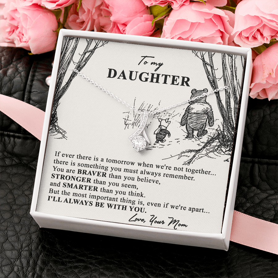 To My Daughter From Mom - Love Your Mom - to My Daughter Necklace, Daughter Necklace From Mom, Sentimental Gift Mother to Daughter, Daughter Jewelry, Mother Daughter - Gift for Daughter From Mom, Daughter Mother Necklace, Daughter Gift From Mom