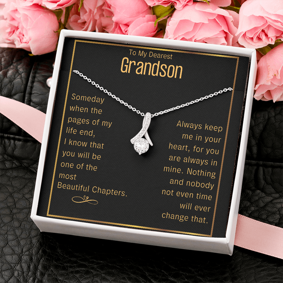 To My Dearest Grandson Pendant | Gift for Grandson | Christmas Gifts | Faith Gifts | Best Christmas Gift Ideas, to My Grandson, Birthday Gift for Grandson