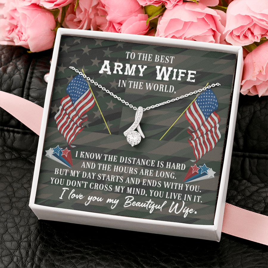 To The Best Army Wife In The World Necklace Gift, Anniversary Gift, Gifts for Her, Christmas Gift for Wife, Birthday Gift, Gift for Wife