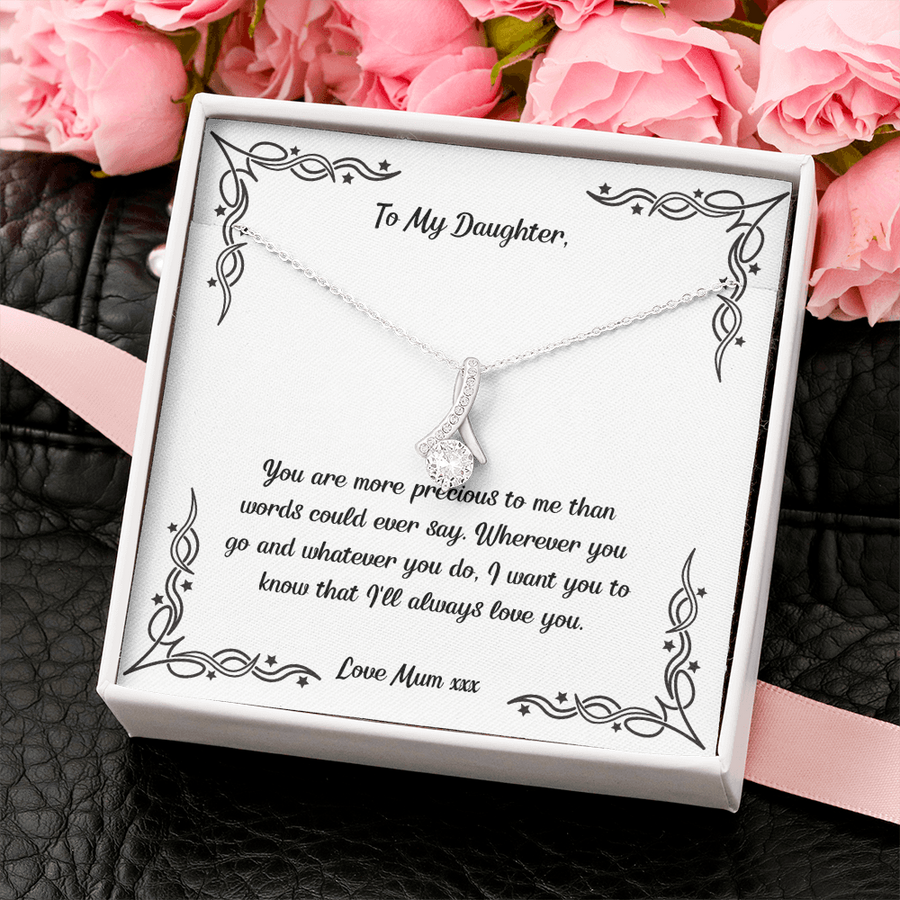 To My Daughter Necklace, Daughter Necklace From Mom, Sentimental Gift Mother to Daughter, Stronger Than You Think Necklace - Gift for Daughter From Mom, Daughter's Birthday, Daughter's Graduation, Daughter Jewelry