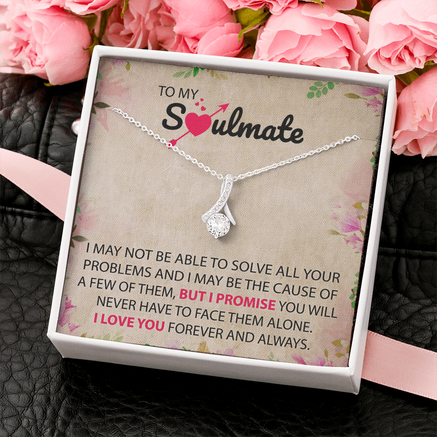 To My Soulmate- White Gold Alluring Love Necklace