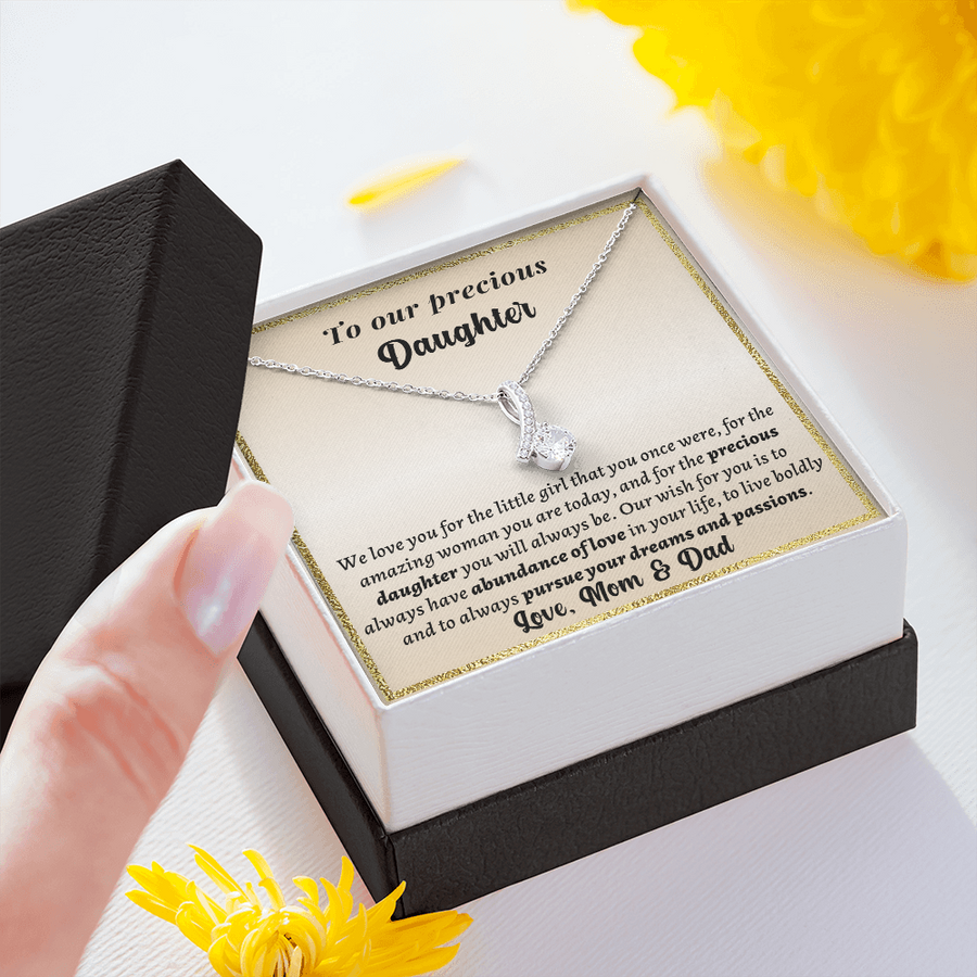 Gift for Daughter from Mom and Dad- Always pursue your dreams and passions Necklace