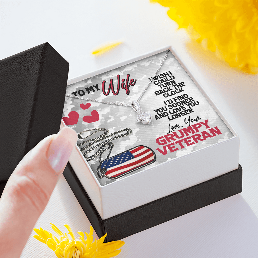 Valentine Gift For Army Wife, To My Army Wife From Husband, Military Wife Necklace, Anniversary Gift, Romantic Gift, Love Knot Necklace