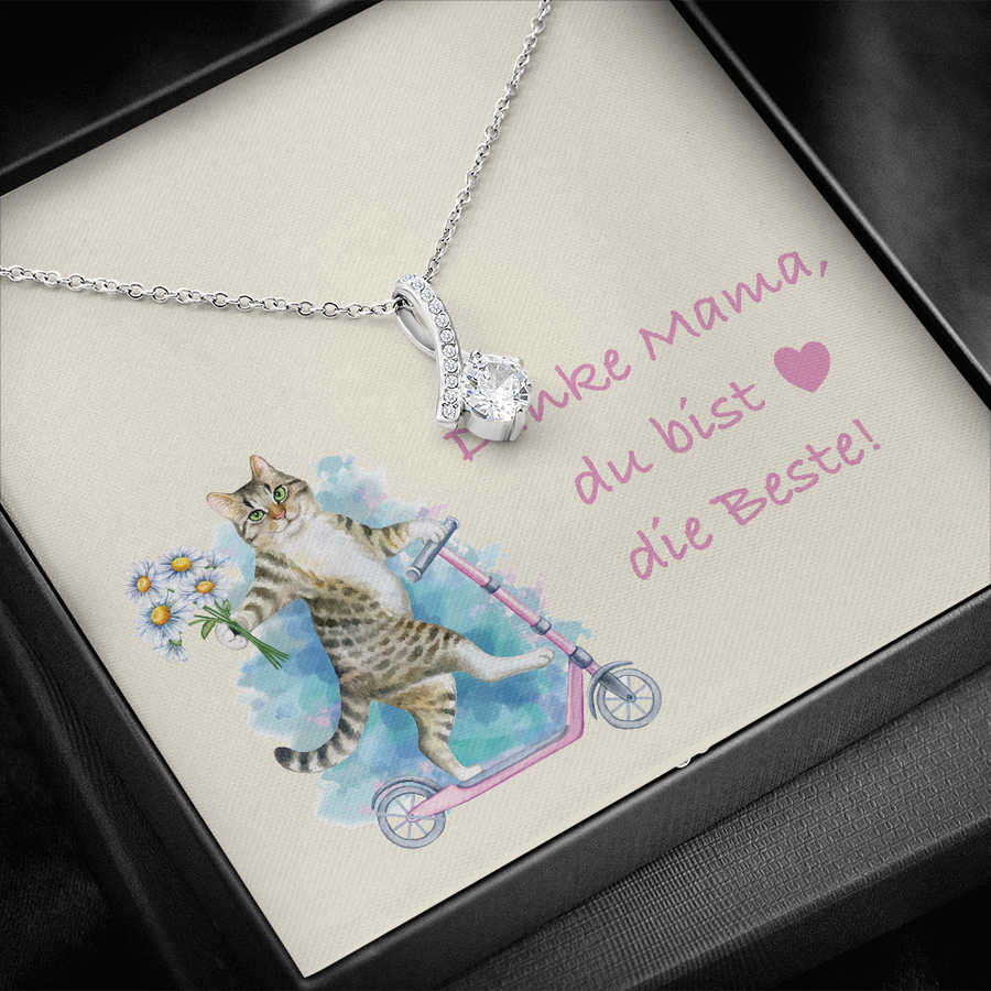 Weissgold Halskette Tropfen - Danke Mama Necklace