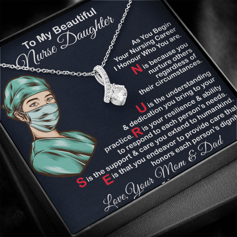 Gift for Nurse Daughter- Gift for Nurse From Mom and Dad-Gift For Daughter From Mom and Dad Necklace