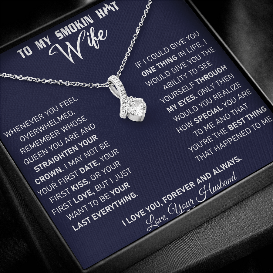 To My Smokin Hot Wife - Alluring Beauty Necklace - Blue