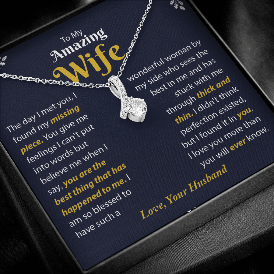 To My Amazing Wife Necklace, Gift For Wife From Husband, Anniversary Gift, Christmas Gift