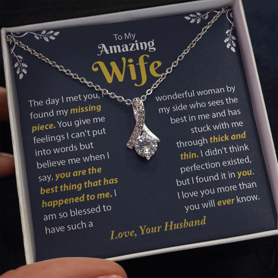 To My Amazing Wife Necklace, Gift For Wife From Husband, Anniversary Gift, Christmas Gift
