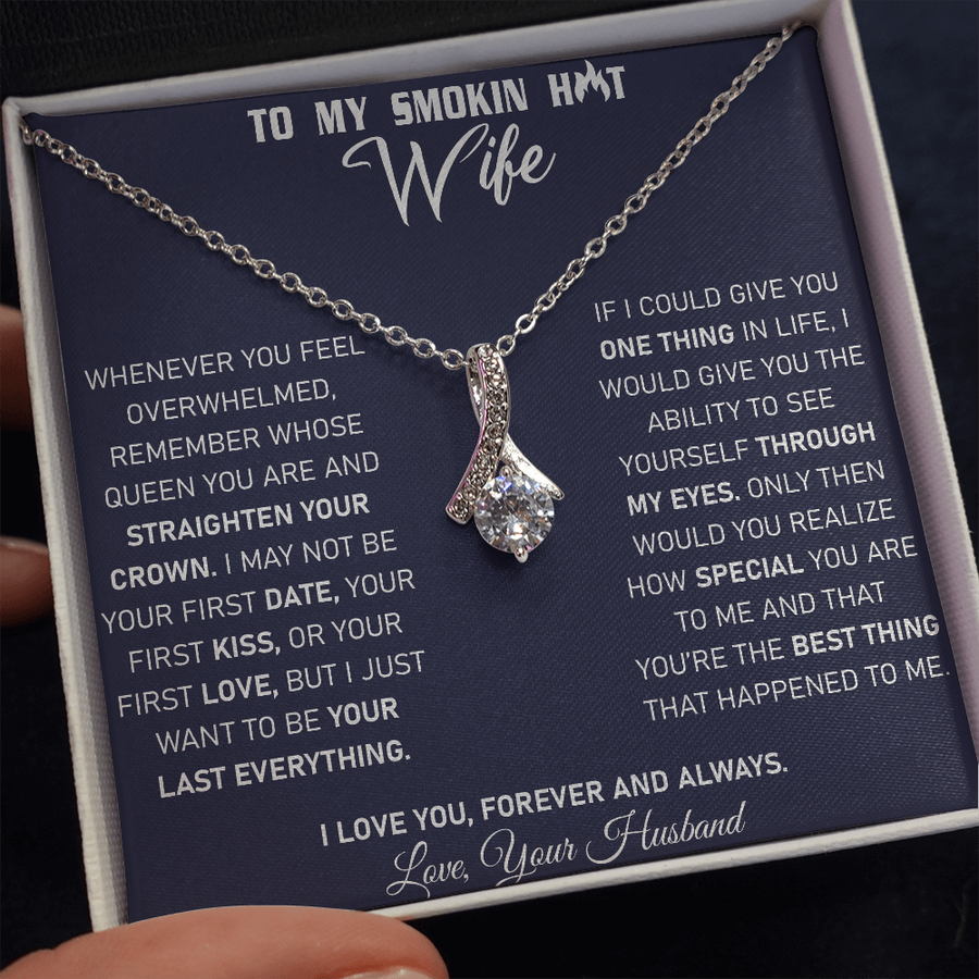 To My Smokin Hot Wife - Alluring Beauty Necklace - Blue