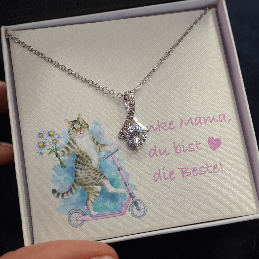 Weissgold Halskette Tropfen - Danke Mama Necklace