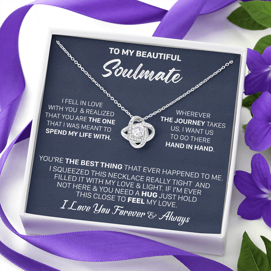 Gift For Your Soulmate Realized Squeezed Loveknot Necklace