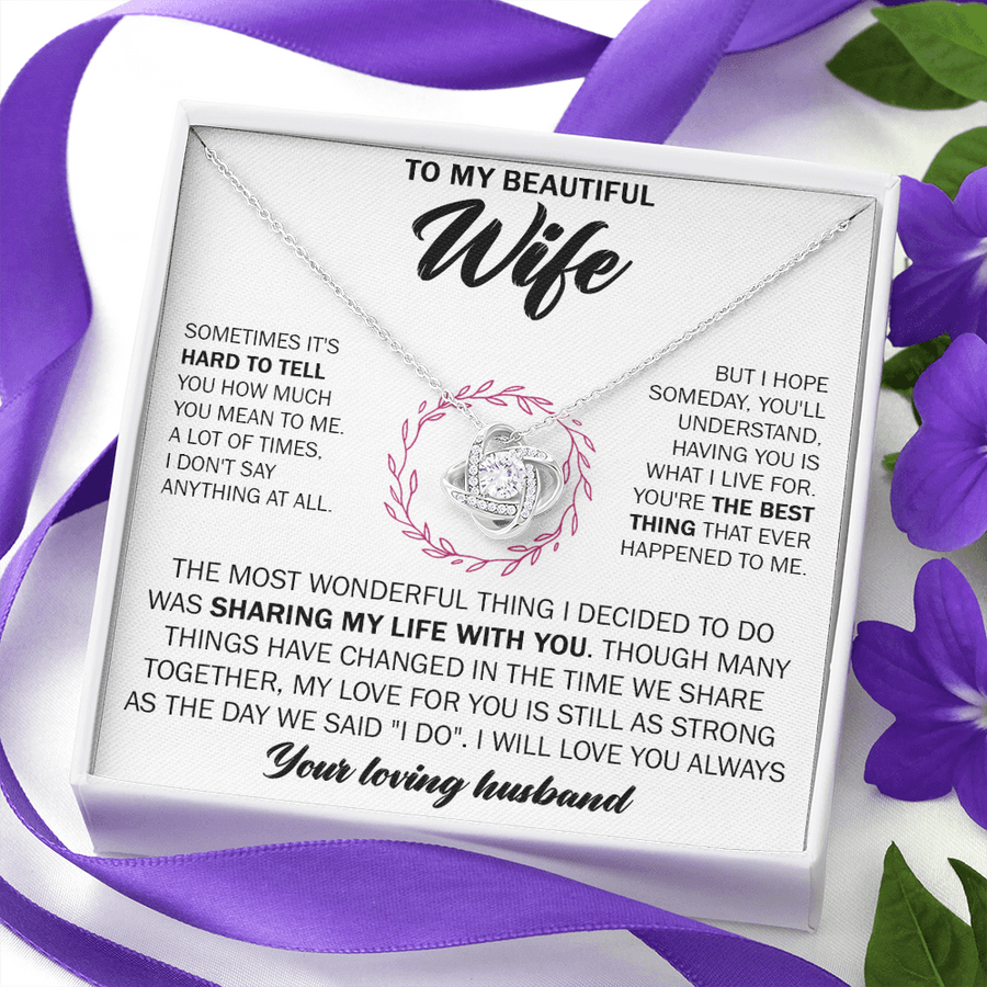 To My Beautiful Wife Necklace, Valentine Necklace, Gift For Wife From Husband, Anniversary Gift