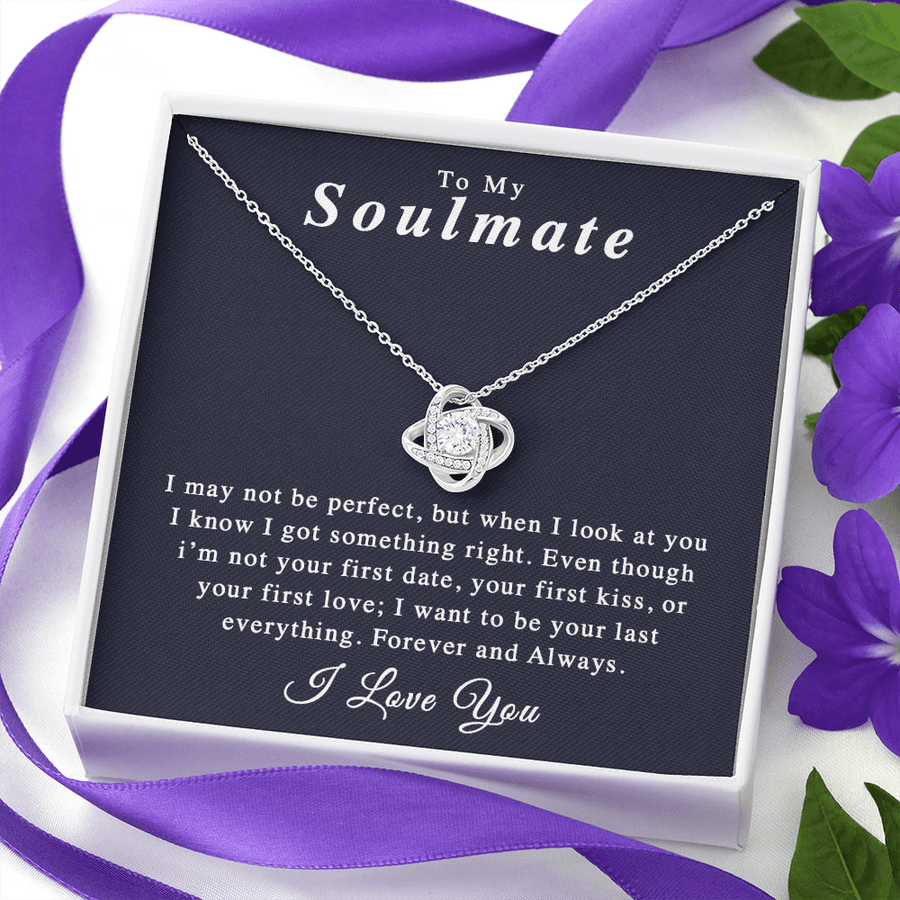 To My Soulmate - Alluring Love Necklace - the Perfect Gift for the Holidays - I Love You - Soul Sister Necklace, Unbiological Sister, Soul Sister Gift for Best Friend Gift, Turquoise Necklace Gold Personalized Friend Gift