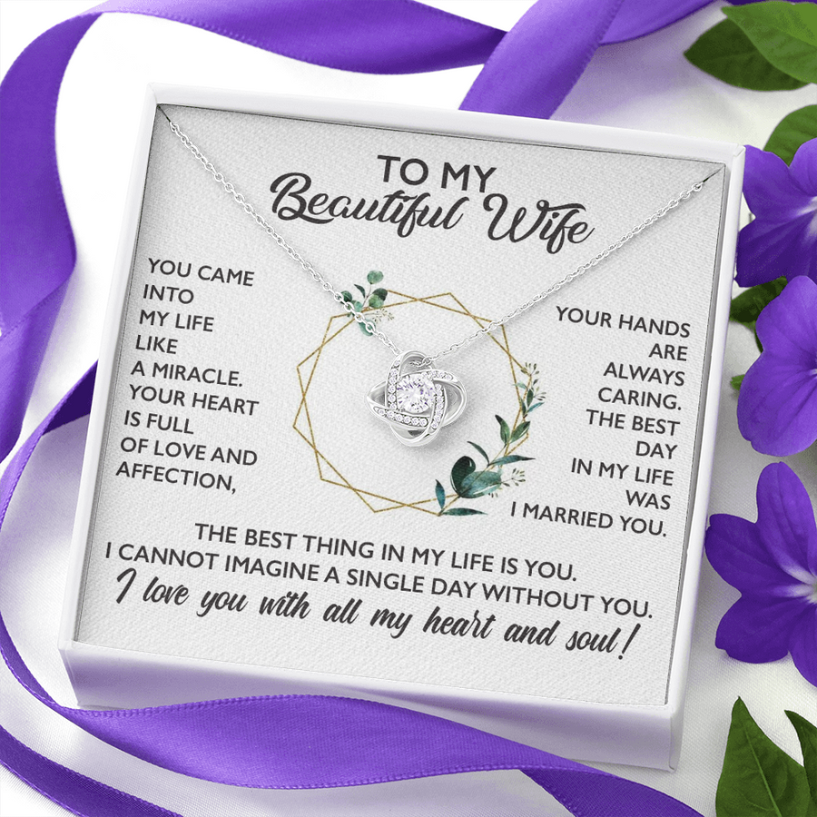 (WF010) Love Knot Necklace // Gift For WIFE