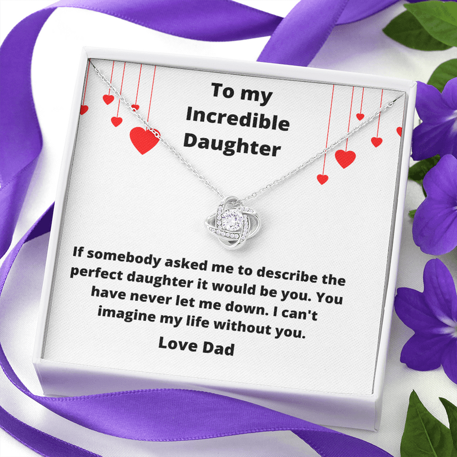 Incredible Daughter Love Knot Necklace BW1