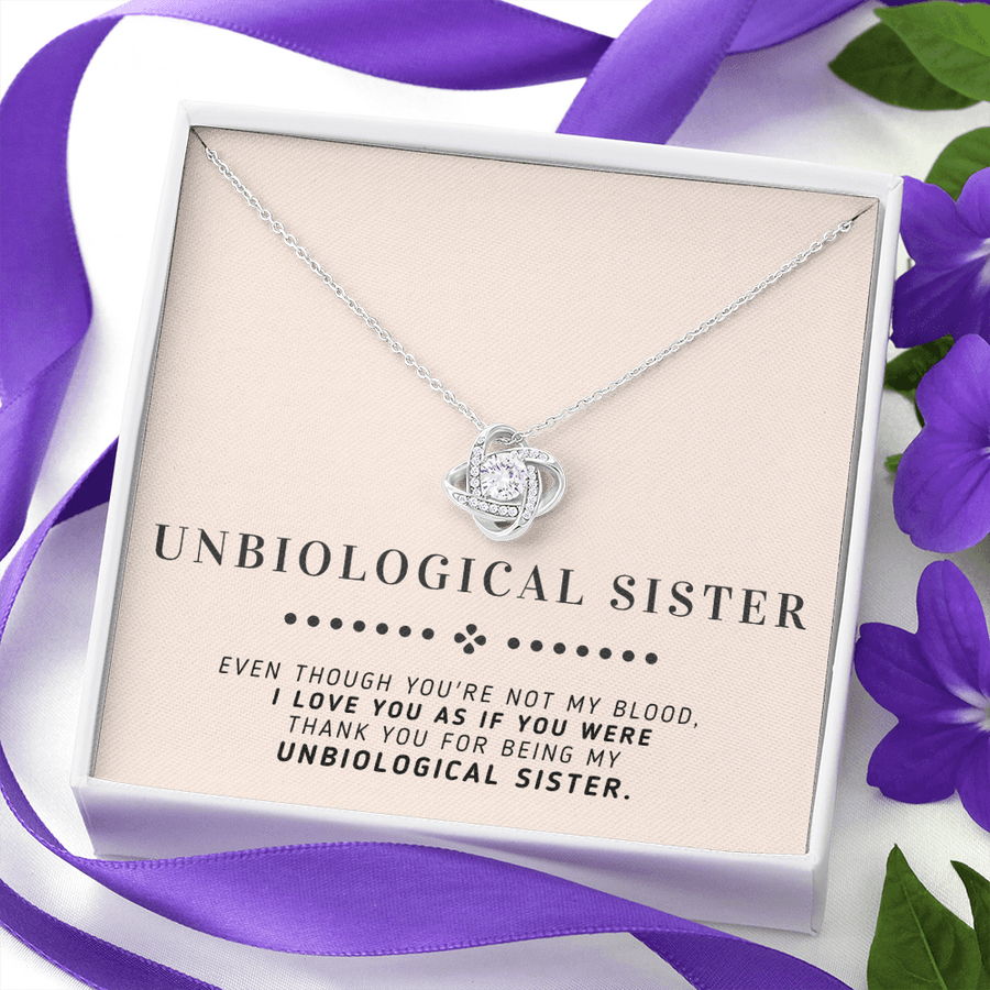 Love You - Unbiological Sister Necklace - Unbiological Sister Necklace, Unbiological Sister Gift, Step Sister Necklace, Gift for Step Sister, When You Find a Friend Who Is More Like