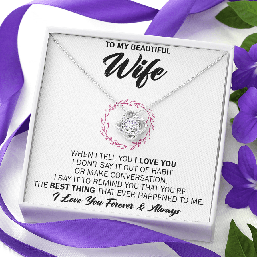 Gift For Wife - Out Of Habit - Love Knot Necklace
