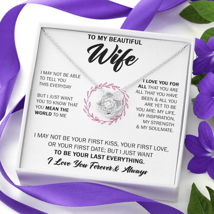 Gift For Wife - Your First Kiss - Love Knot Necklace