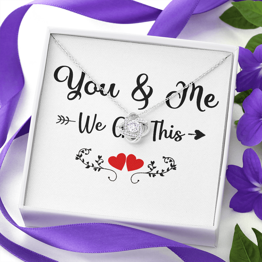 You and Me, We Got This Heart Necklace - Valentine Day Gifts for Boyfriend, Military Dog Tag Boyfriend Necklace Dog Tag Necklace